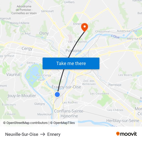 Neuville-Sur-Oise to Ennery map