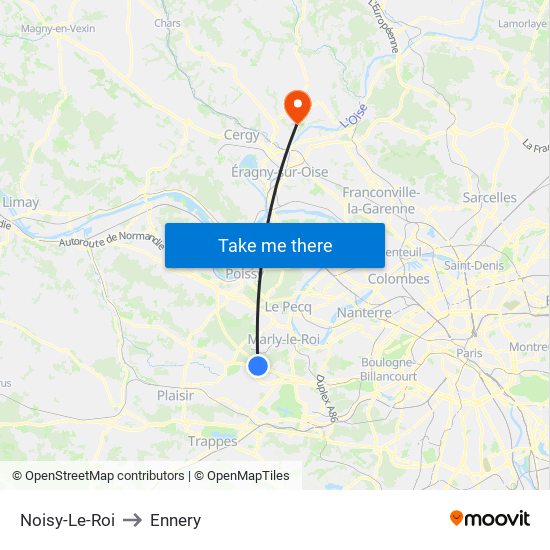 Noisy-Le-Roi to Ennery map