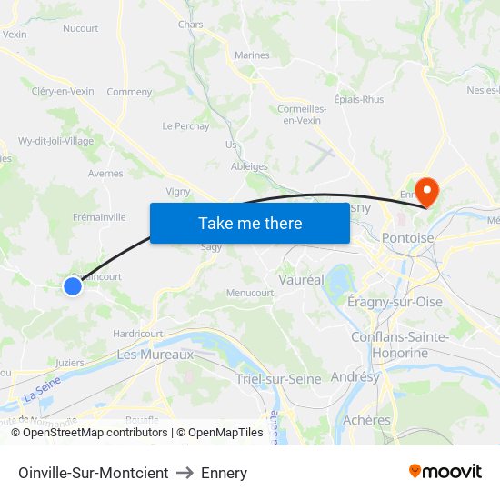 Oinville-Sur-Montcient to Ennery map