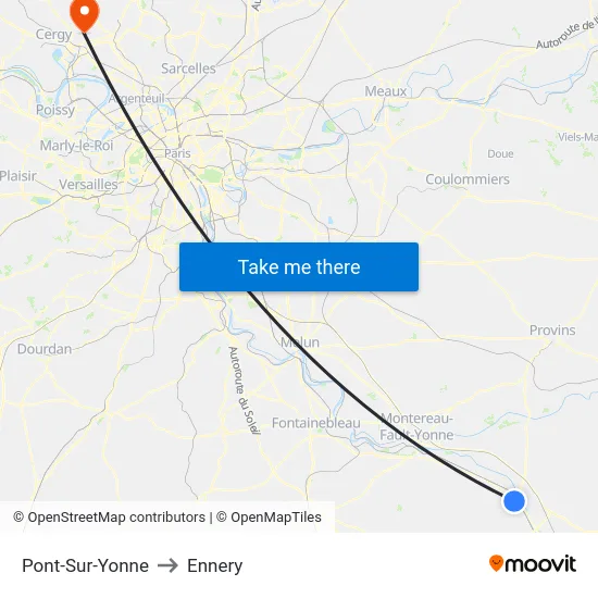Pont-Sur-Yonne to Ennery map