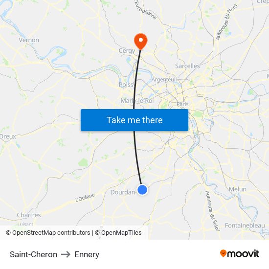 Saint-Cheron to Ennery map
