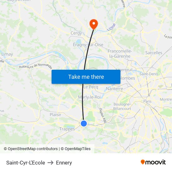 Saint-Cyr-L'Ecole to Ennery map
