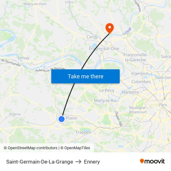 Saint-Germain-De-La-Grange to Ennery map