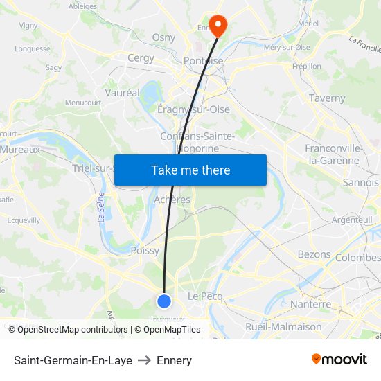 Saint-Germain-En-Laye to Ennery map