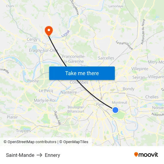 Saint-Mande to Ennery map