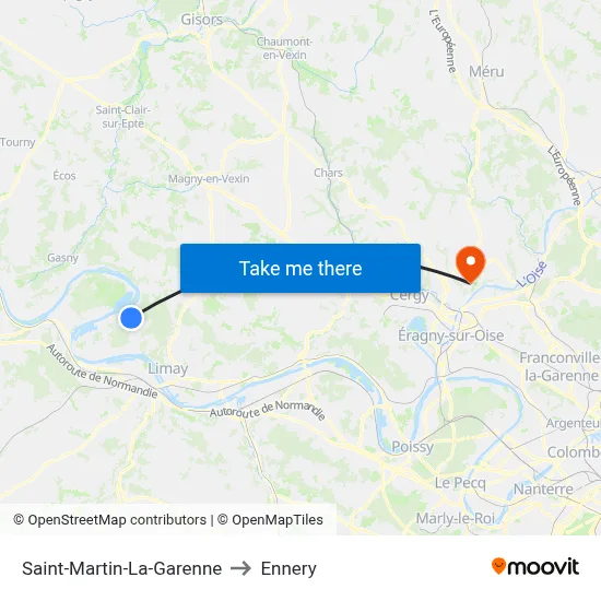 Saint-Martin-La-Garenne to Ennery map