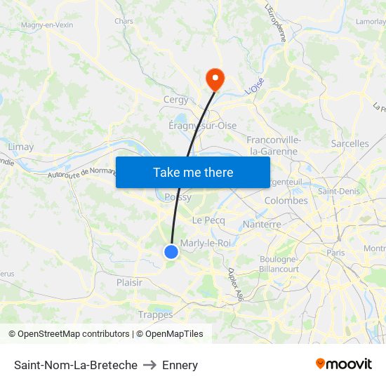 Saint-Nom-La-Breteche to Ennery map