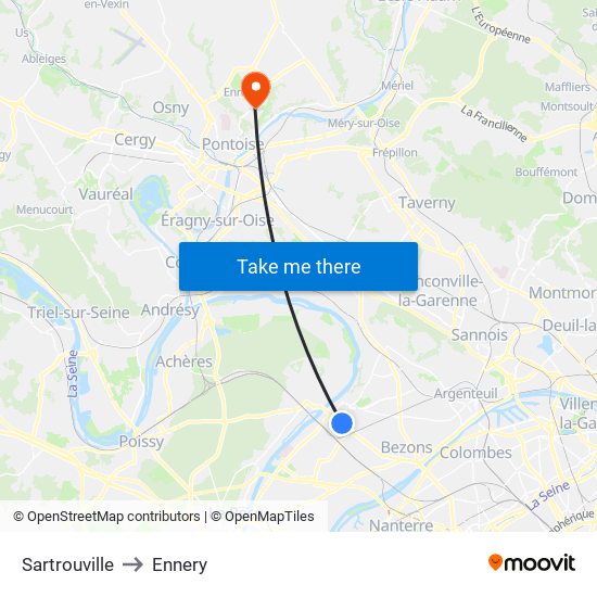 Sartrouville to Ennery map