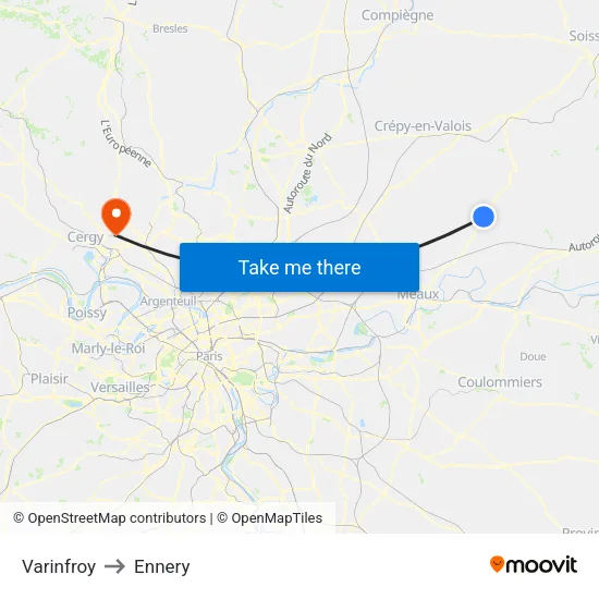 Varinfroy to Ennery map