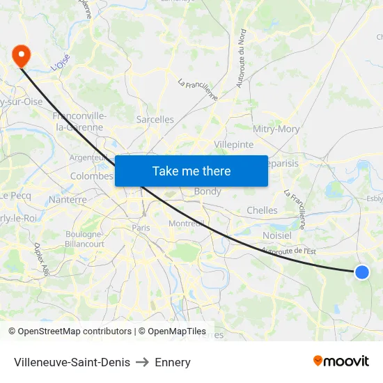 Villeneuve-Saint-Denis to Ennery map
