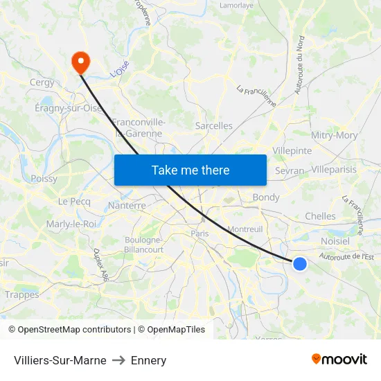 Villiers-Sur-Marne to Ennery map