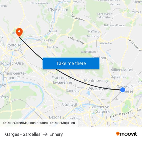 Garges - Sarcelles to Ennery map