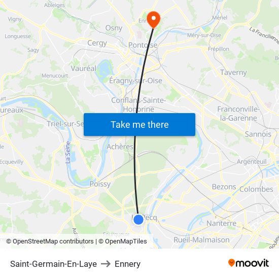 Saint-Germain-En-Laye to Ennery map