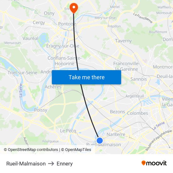 Rueil-Malmaison to Ennery map