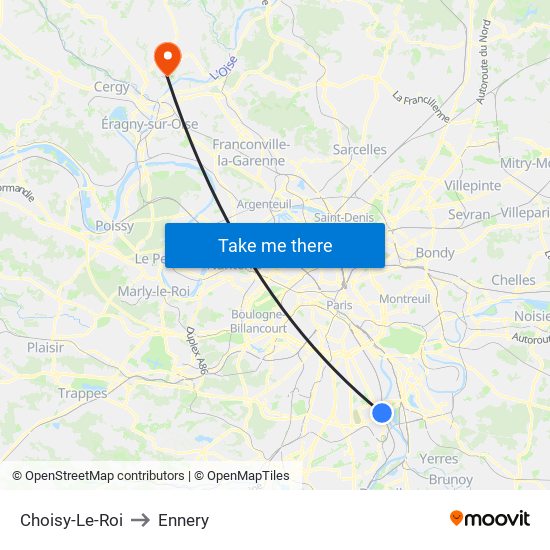 Choisy-Le-Roi to Ennery map