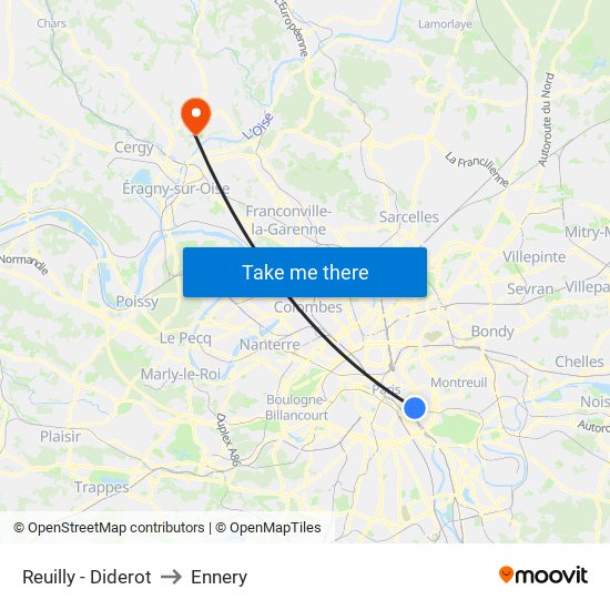 Reuilly - Diderot to Ennery map