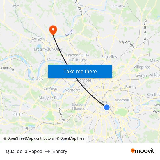 Quai de la Rapée to Ennery map