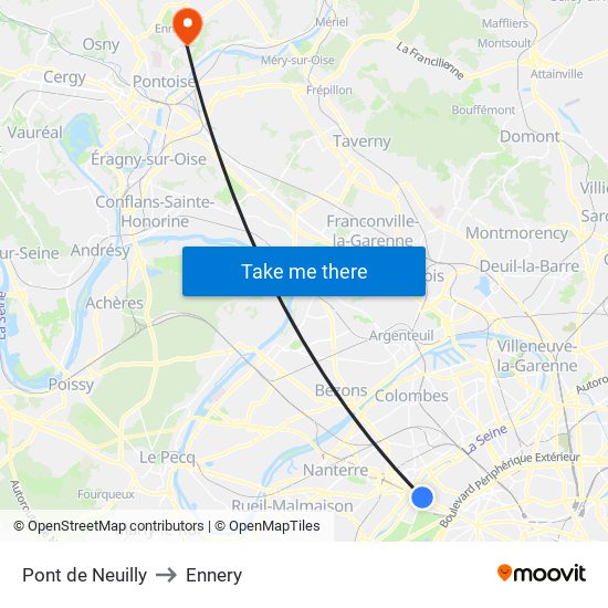 Pont de Neuilly to Ennery map