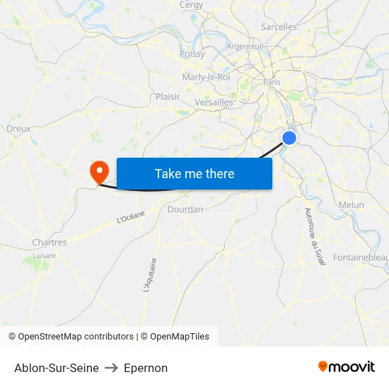 Ablon-Sur-Seine to Epernon map