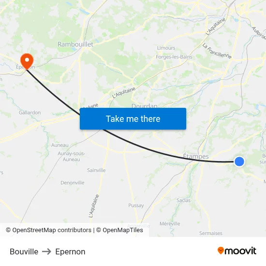 Bouville to Epernon map