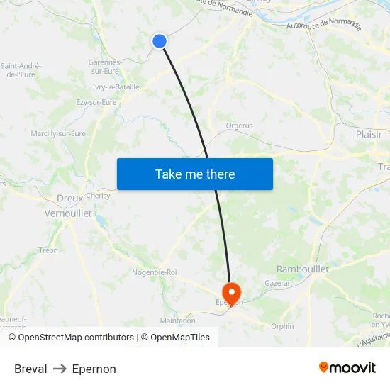 Breval to Epernon map
