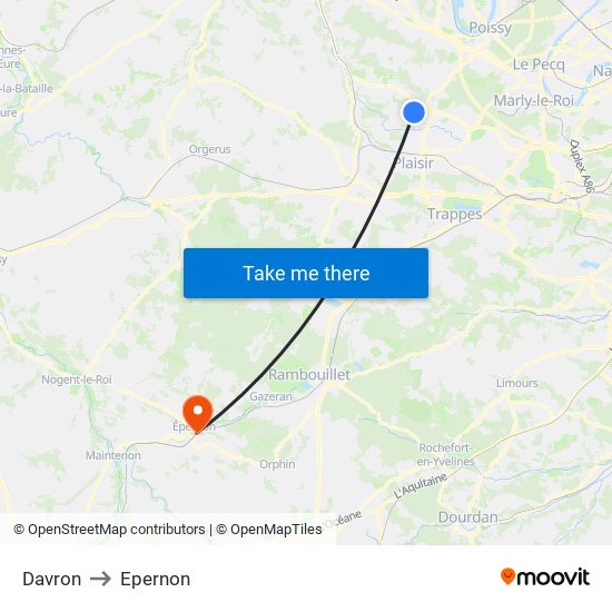 Davron to Epernon map
