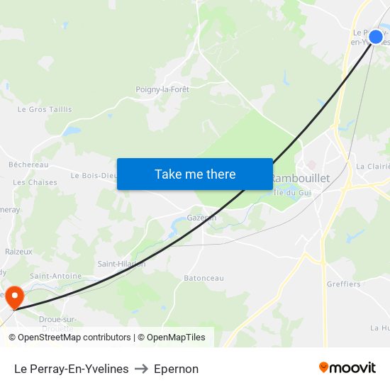 Le Perray-En-Yvelines to Epernon map