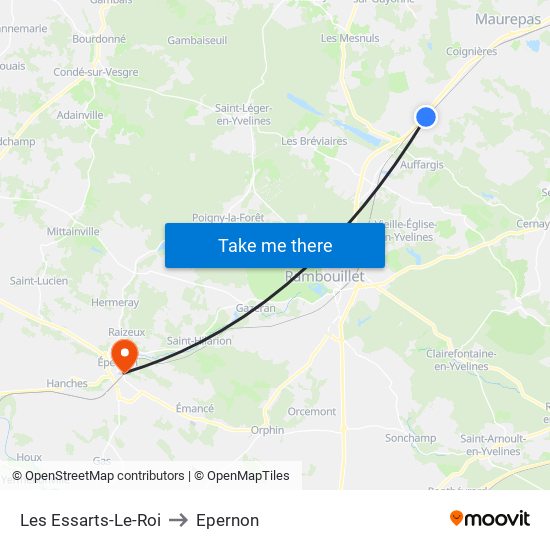 Les Essarts-Le-Roi to Epernon map