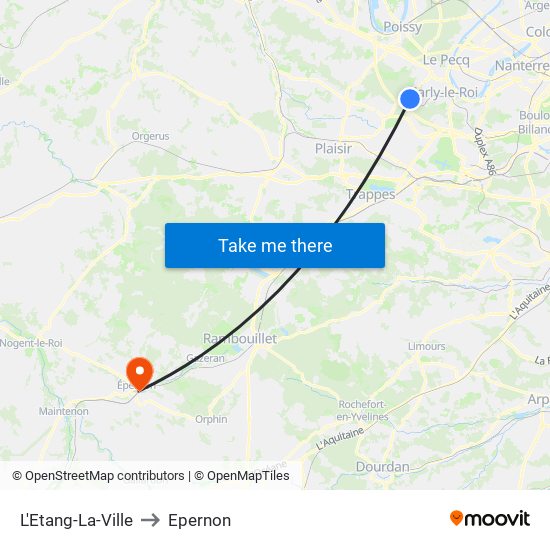 L'Etang-La-Ville to Epernon map