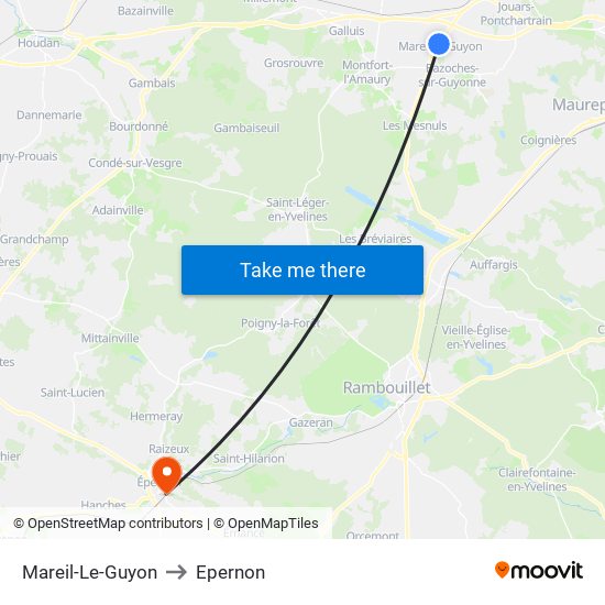 Mareil-Le-Guyon to Epernon map