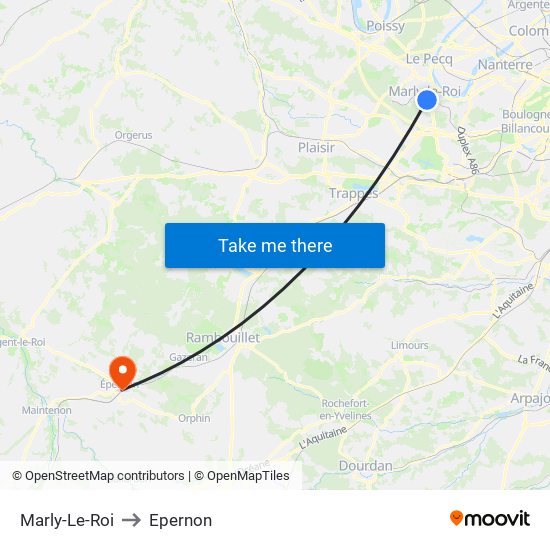 Marly-Le-Roi to Epernon map