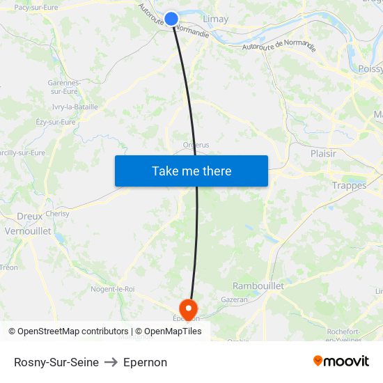 Rosny-Sur-Seine to Epernon map