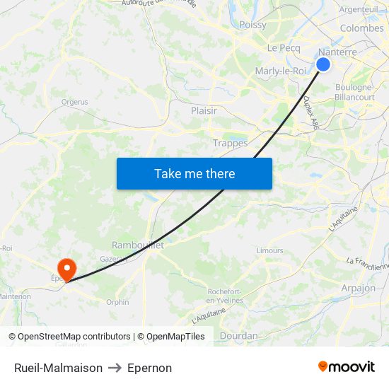 Rueil-Malmaison to Epernon map