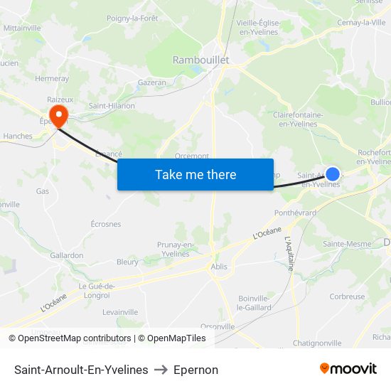 Saint-Arnoult-En-Yvelines to Epernon map