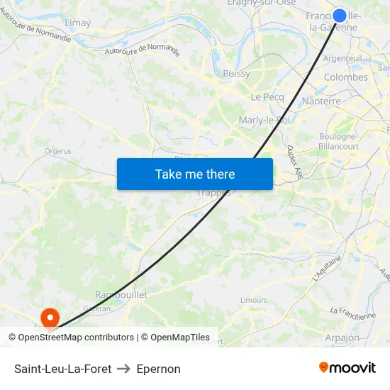 Saint-Leu-La-Foret to Epernon map