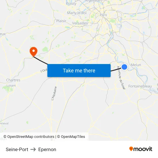 Seine-Port to Epernon map