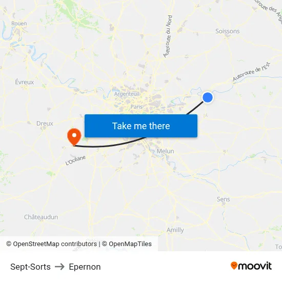 Sept-Sorts to Epernon map