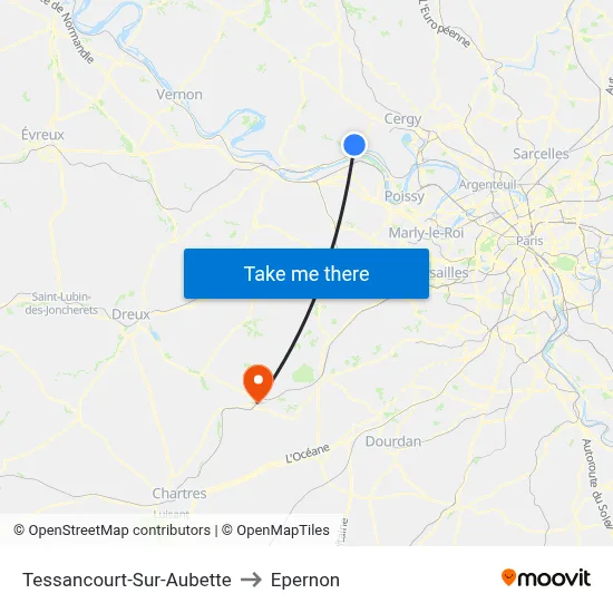 Tessancourt-Sur-Aubette to Epernon map