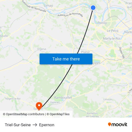 Triel-Sur-Seine to Epernon map