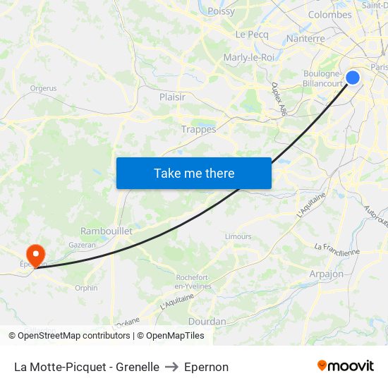 La Motte-Picquet - Grenelle to Epernon map