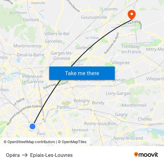 Opéra to Epiais-Les-Louvres map