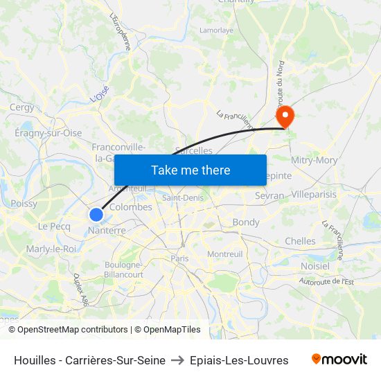 Houilles - Carrières-Sur-Seine to Epiais-Les-Louvres map