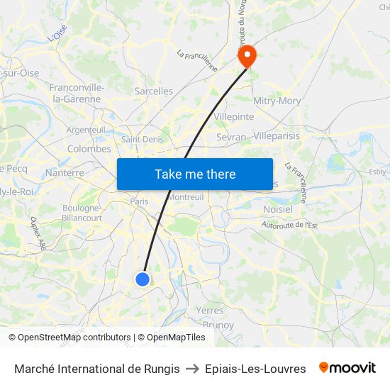 Marché International de Rungis to Epiais-Les-Louvres map