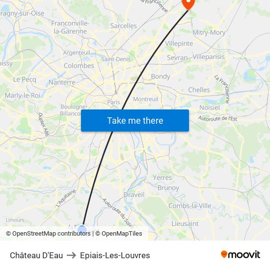 Château D'Eau to Epiais-Les-Louvres map