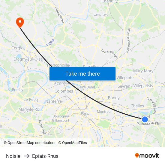 Noisiel to Epiais-Rhus map