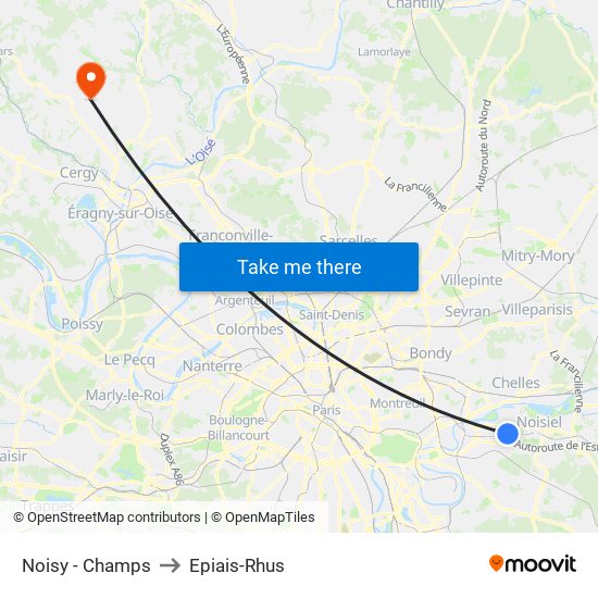 Noisy - Champs to Epiais-Rhus map