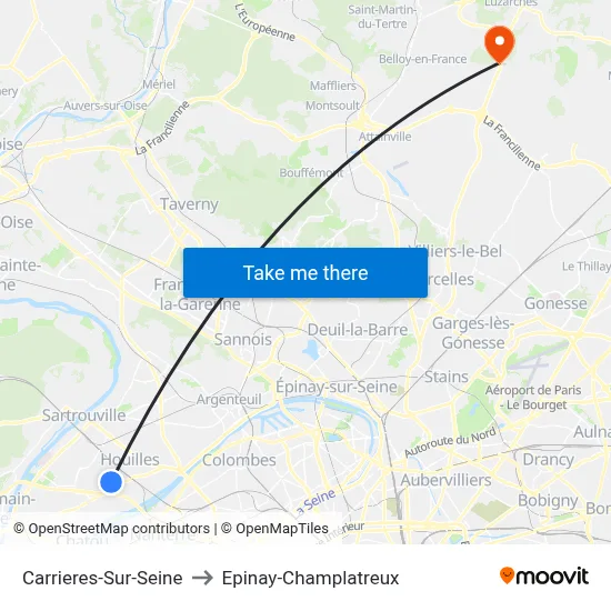 Carrieres-Sur-Seine to Epinay-Champlatreux map