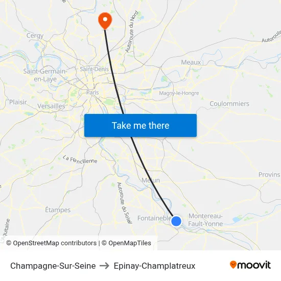 Champagne-Sur-Seine to Epinay-Champlatreux map