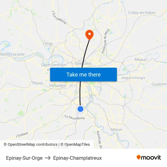 Epinay-Sur-Orge to Epinay-Champlatreux map