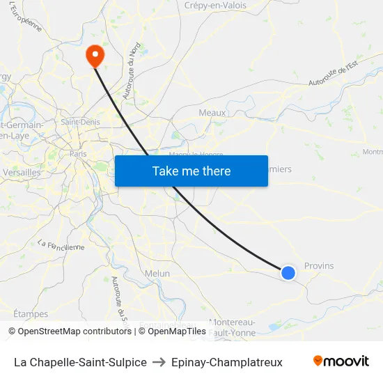La Chapelle-Saint-Sulpice to Epinay-Champlatreux map